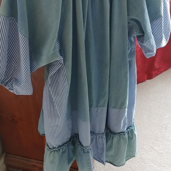 Free People Keegan High Low Denim Cotton Patchwork/Tunic Dress Size Small - Picture 8 of 13